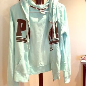 Aqua zip up hoodie